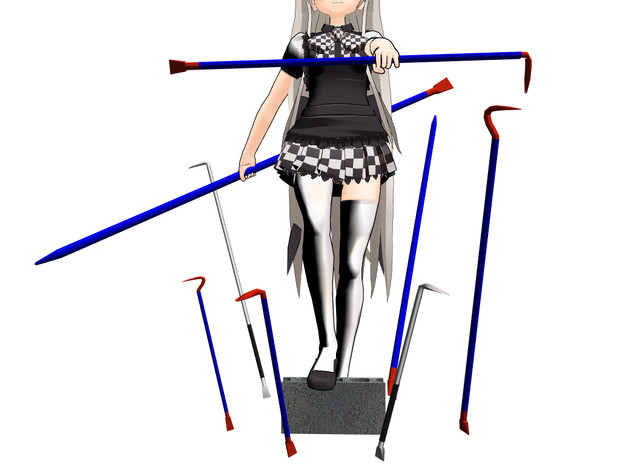 Mmd Omf2 バールのようなものセットとコンクリート普通ブロック Yas さんのイラスト ニコニコ静画 イラスト