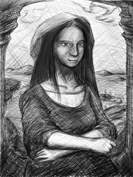 描いてうろ絵り な課題で出した モナリザの微笑 三時のオメマユ さんのイラスト ニコニコ静画 イラスト