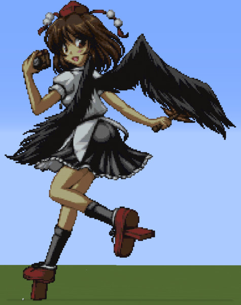 Minecraftで射命丸文のドット絵作ってみた Rofellos13 さんのイラスト ニコニコ静画 イラスト