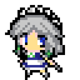 アイロンビーズ用に咲夜さんをドット絵で描いてみた