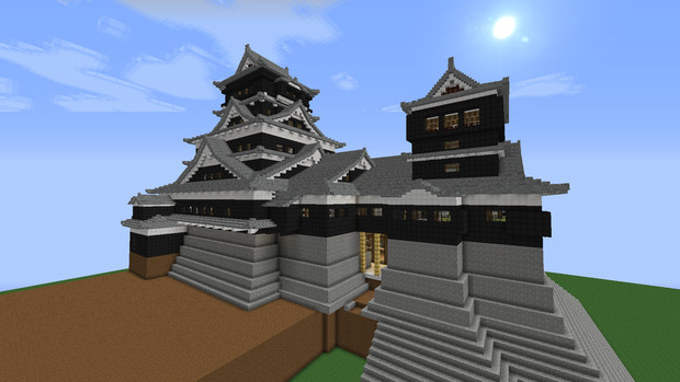 【Minecraft】熊本城　天守台と小天守をつくっています