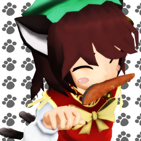 焼き鮭くわえた化け猫 / フリック さんのイラスト - ニコニコ静画 