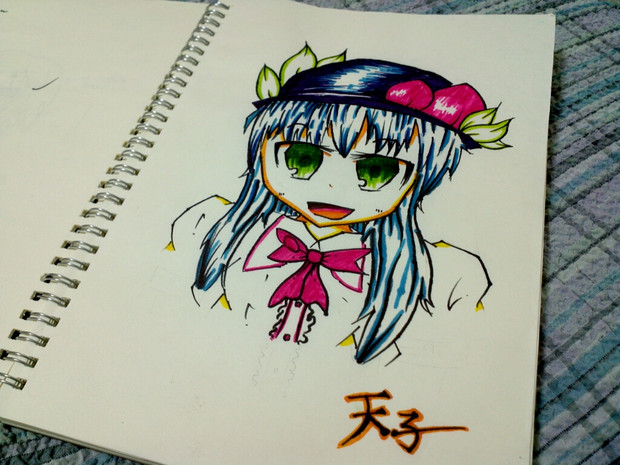 お名前マッキーで天子描いたっぽい ポスカで塗り塗り あんのぅん さんのイラスト ニコニコ静画 イラスト