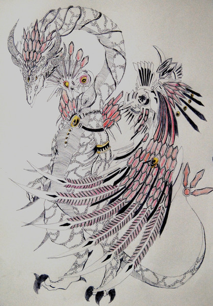ボールペン 水彩でドラゴン Okatako さんのイラスト ニコニコ静画 イラスト