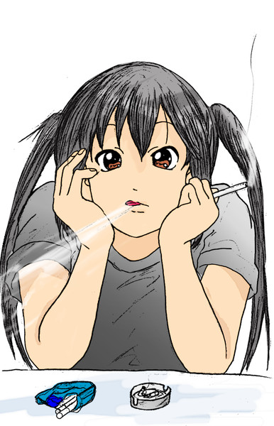 けいおん あずにゃん 喫煙中 ニコニコ静画 イラスト