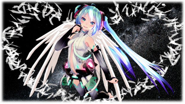 【壁紙】Angel Append Miku【MMD】