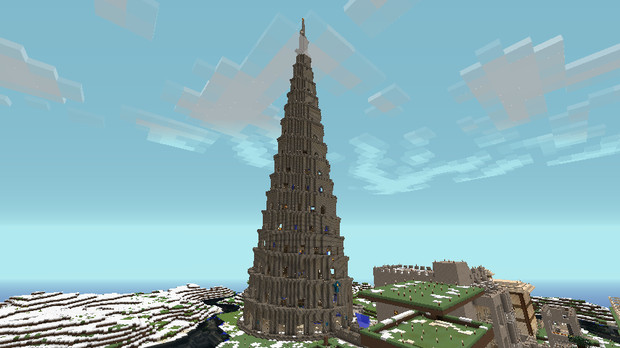 Minecraft せっせとバベルの塔を建てる静画 ０２ えれす 珍獣 さんのイラスト ニコニコ静画 イラスト