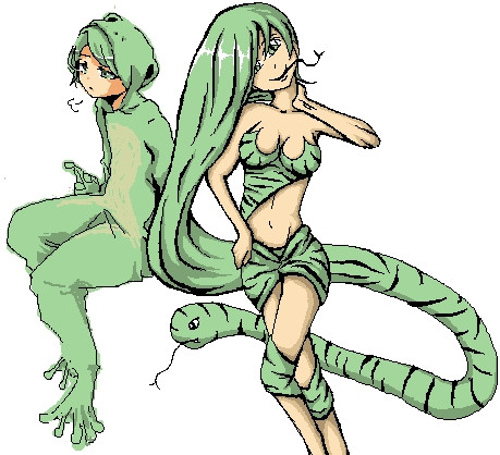 絵チャ 蛇女と蛙男 もい 元奏 さんのイラスト ニコニコ静画 イラスト