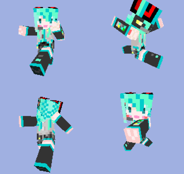 ｍinecraftのスキン 初音ミクつくってみた ニコニコ静画 イラスト