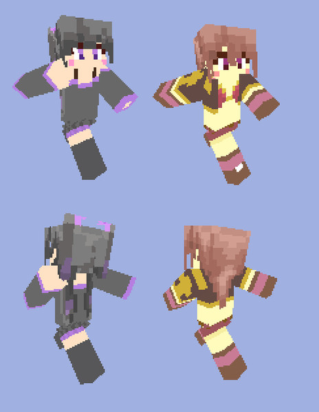 Minecraft エンダー擬人化2人 再現 野良牛 バファムート さんのイラスト ニコニコ静画 イラスト