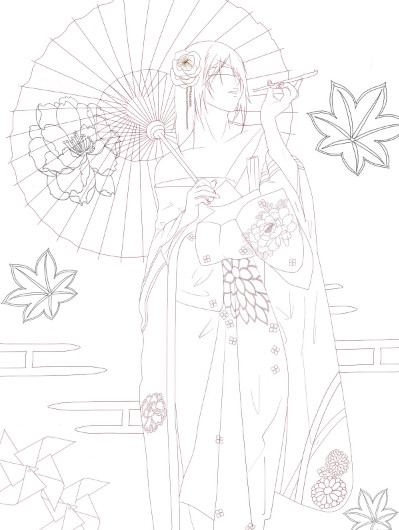線画 花魁 ユエ さんのイラスト ニコニコ静画 イラスト