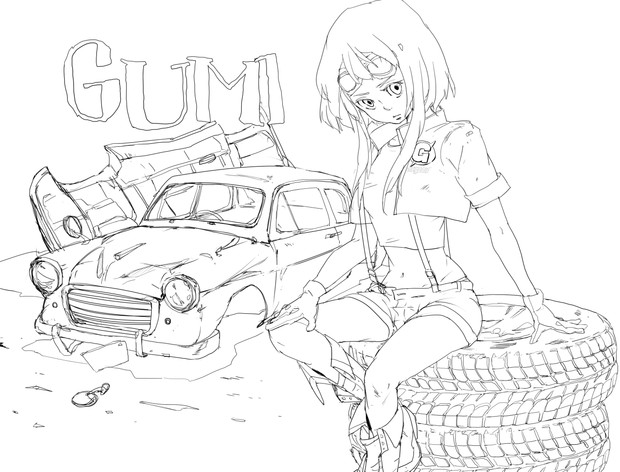 Gumiちゃん塗り絵 だれか命を吹き込んで下さい ｪ O レジェンドココル さんのイラスト ニコニコ静画 イラスト