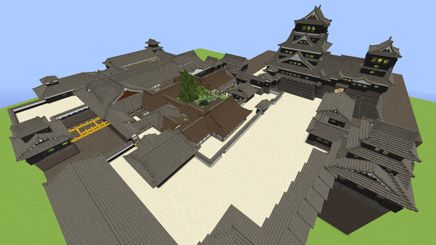 Minecraft 熊本城 本丸中奥御殿 外観 根無し草 さんのイラスト ニコニコ静画 イラスト