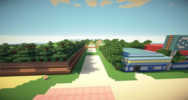 Minecraft ヨシノシティから３０番道路へと続く道 ポケモン金銀 サトシ さんのイラスト ニコニコ静画 イラスト