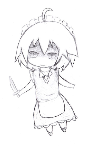 手書き デフォルメ咲夜さん 練習中 マノ さんのイラスト ニコニコ静画 イラスト
