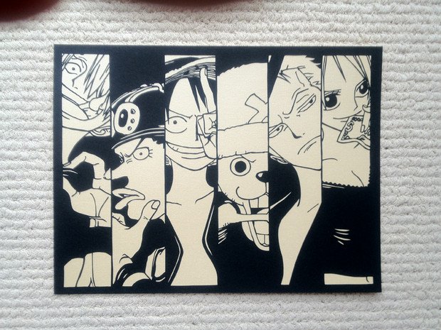 ワンピース６人 を切り絵にしてみた ニコニコ静画 イラスト