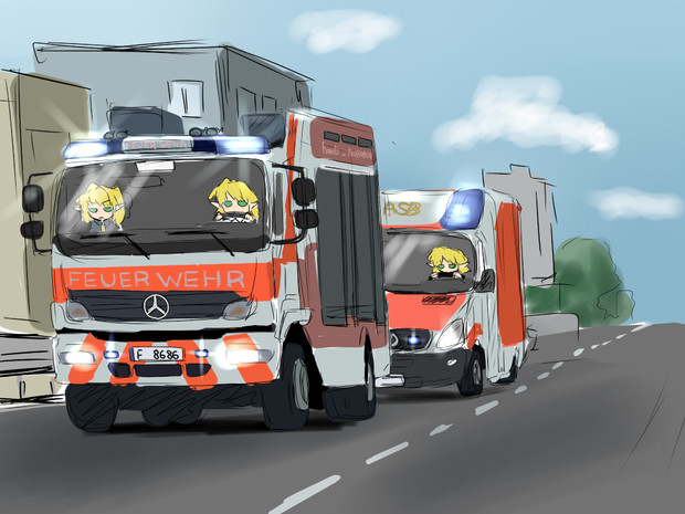 ドイツの消防車 救急車ｉｎパルスィ ぴーたん ずくなし さんのイラスト ニコニコ静画 イラスト