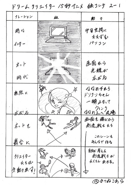 15秒アニメ　絵コンテ　２－１