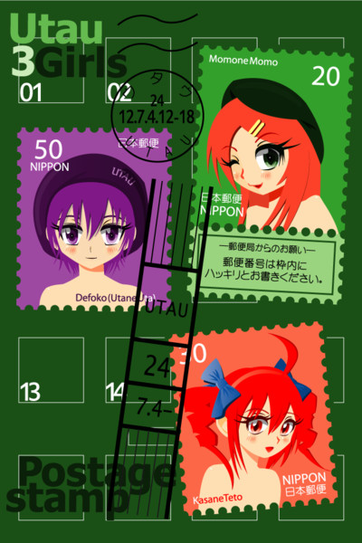 Utau三人娘iphone壁紙 切手編 Sisa さんのイラスト ニコニコ静画 イラスト