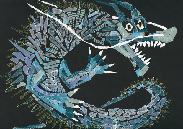 マスキングテープ 青い龍 作ってみた Gori さんのイラスト