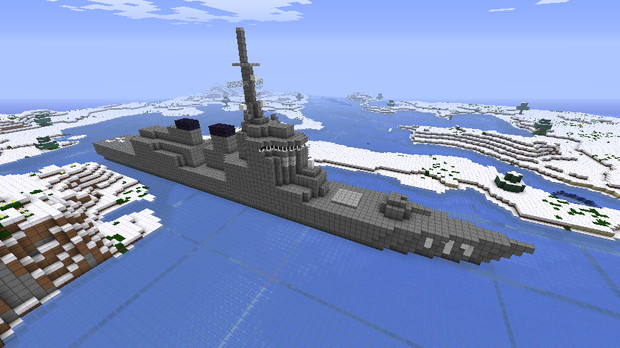 Minecraft イージス艦的なもの造ってみた Blue Earth さんのイラスト ニコニコ静画 イラスト