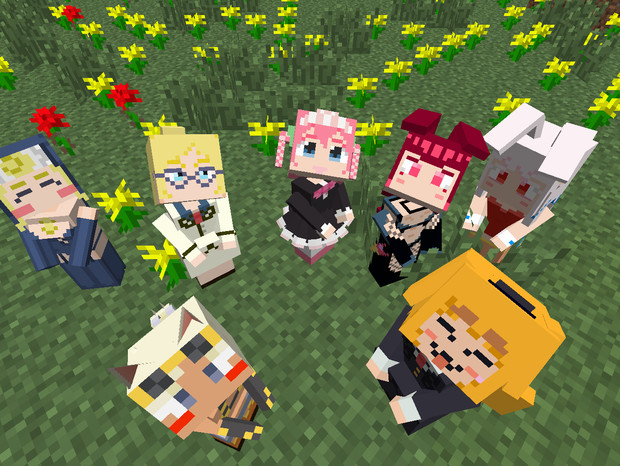 マインクラフト Littlemaid用回転むてん丸スキン集合写真 かつ丼 さんのイラスト ニコニコ静画 イラスト