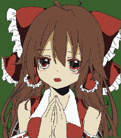 Minecraftって 霊夢塗って 作って みた ドット絵作るゲームだと思うんだ ももんが さんのイラスト ニコニコ静画 イラスト