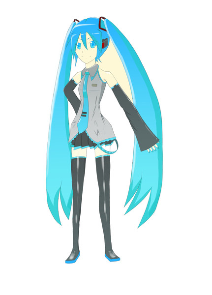 初音ミクをデジ絵初心者が描いて見た