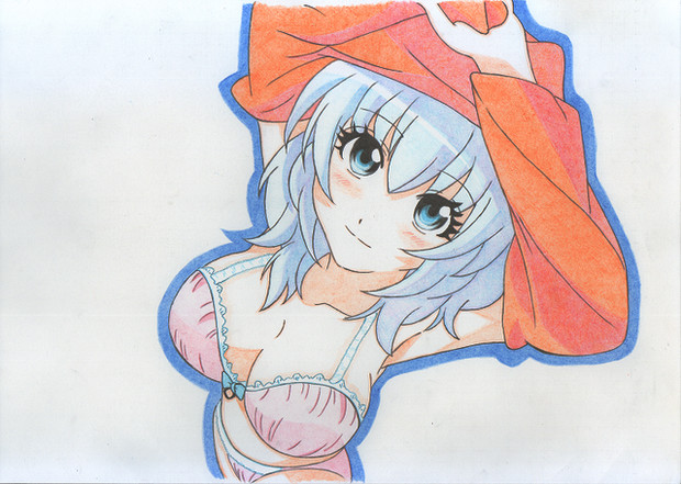 【色鉛筆模写】乳子♡