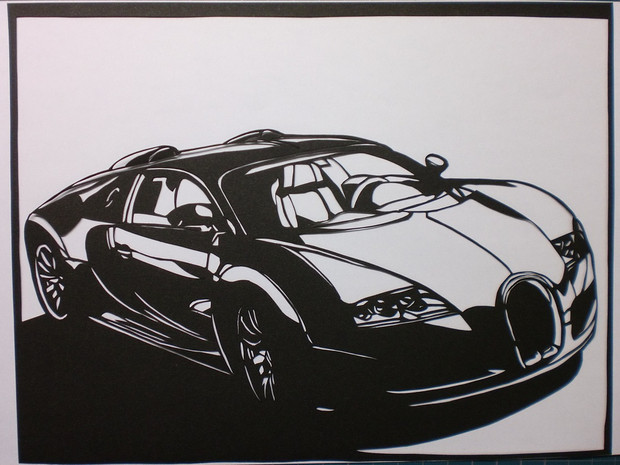 【切り絵】Bugatti Veyron