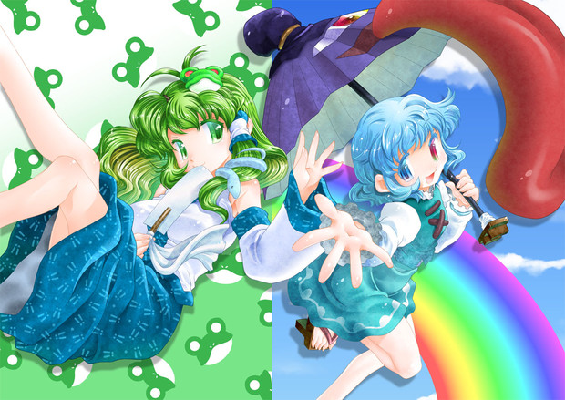 クリアファイル用小傘さんと早苗さん みずきひとし さんのイラスト ニコニコ静画 イラスト