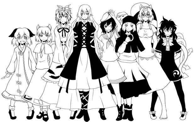 命蓮寺メンバー背丈比較 マメデンチ さんのイラスト ニコニコ静画 イラスト