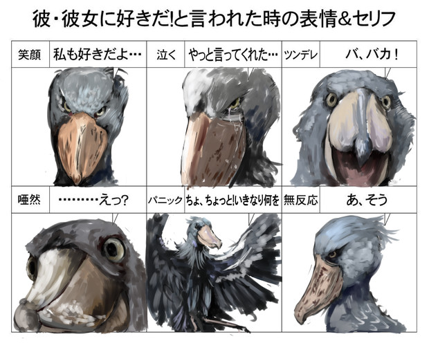 ハシビロコウさんに好きだ と言ってみた Chama さんのイラスト ニコニコ静画 イラスト