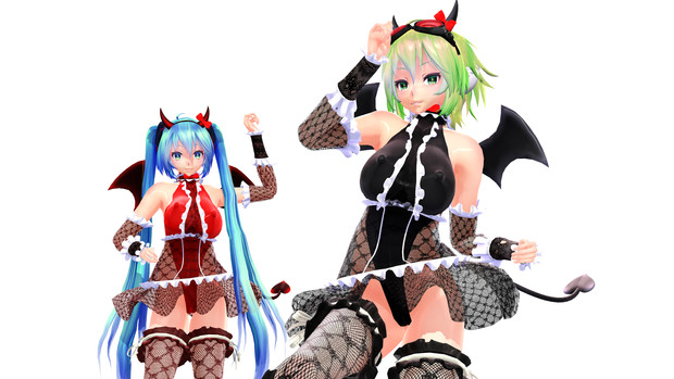 小悪魔ドレス ミク ｇｕｍｉ らいおん武蔵 さんのイラスト ニコニコ静画 イラスト