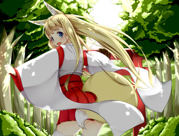狐耳巫女さん 上弦 さんのイラスト ニコニコ静画 イラスト