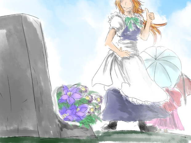 貴女に捧げるのは クレマチスとシオンの花 Chama さんのイラスト ニコニコ静画 イラスト