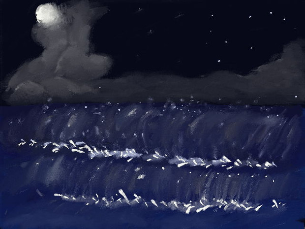 夜の海 しょぼん さんのイラスト ニコニコ静画 イラスト