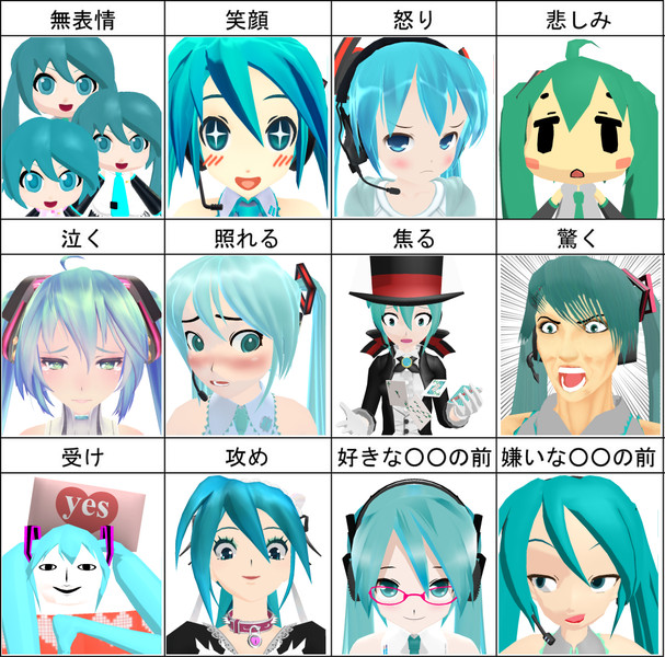 いろんなミクさんで表情練習 Sc さんのイラスト ニコニコ静画 イラスト