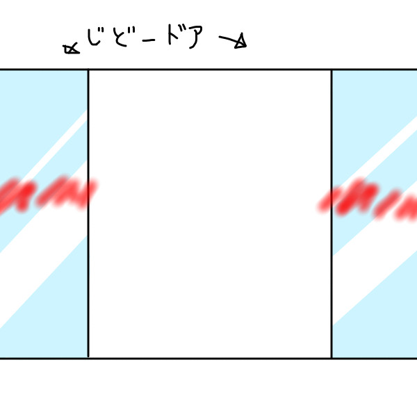 照れ自動ドアの素材