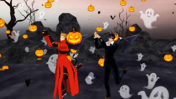 Mme ハロウイン用カボチャ 蝙蝠 おばけパーティクル配布 ラテ さんのイラスト ニコニコ静画 イラスト