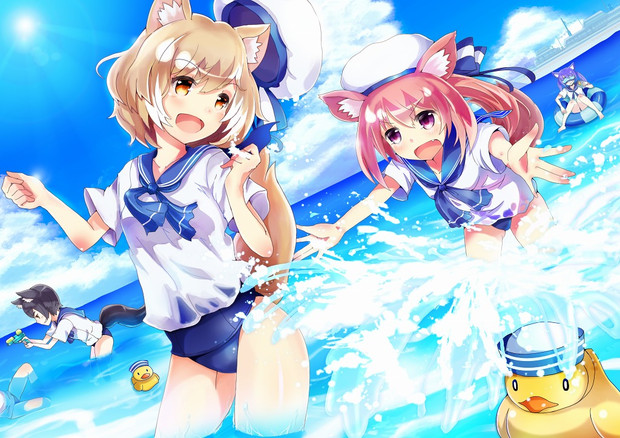 獣耳さんたちの水あそび むるすん さんのイラスト ニコニコ静画 イラスト