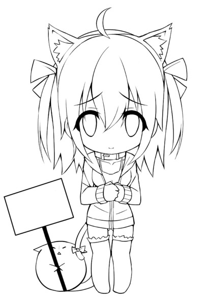 Sdメイナちゃんの線画 ちり さんのイラスト ニコニコ静画 イラスト