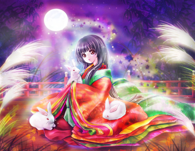月愛ずる姫君 中秋の名月 月居咲々 さんのイラスト ニコニコ静画 イラスト