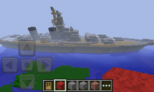 スマホ版マイクラで戦艦を作ってみた