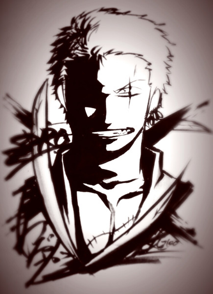 最高のイラスト画像 最新ワンピース ゾロ イラスト 白黒