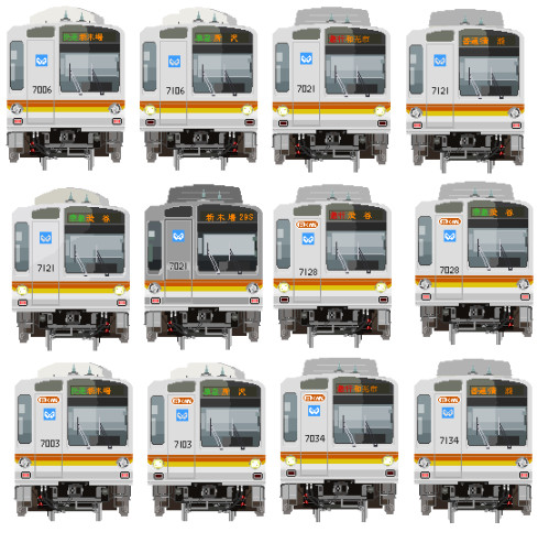 マウスで描（ｹﾞﾊｧｯ　東京メトロ7000系（副都心線）