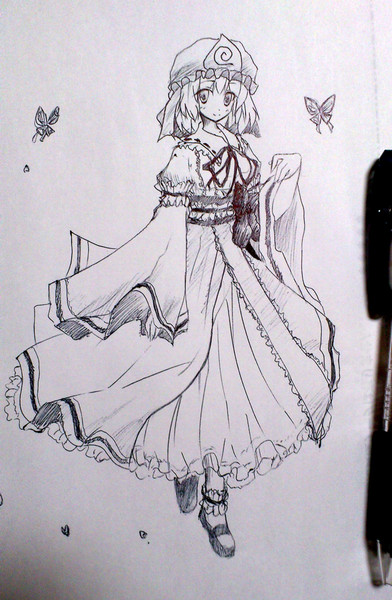 ボールペン一発描きシリーズ ゆゆ様 たじお さんのイラスト ニコニコ静画 イラスト