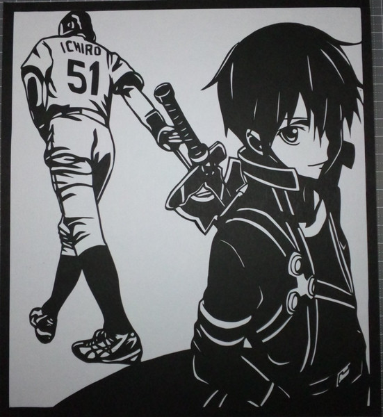切り絵 Sao キリト ネタバレ注意 細切りポテト さんのイラスト ニコニコ静画 イラスト
