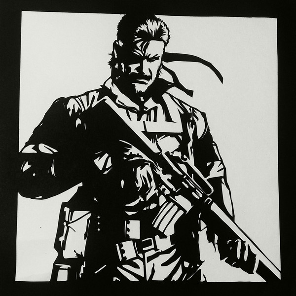 MGSシリーズ　スネーク　切り絵