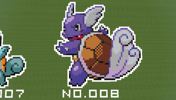 マイクラ ポケモン図鑑no 008 ドット絵 のむちょん さんのイラスト ニコニコ静画 イラスト